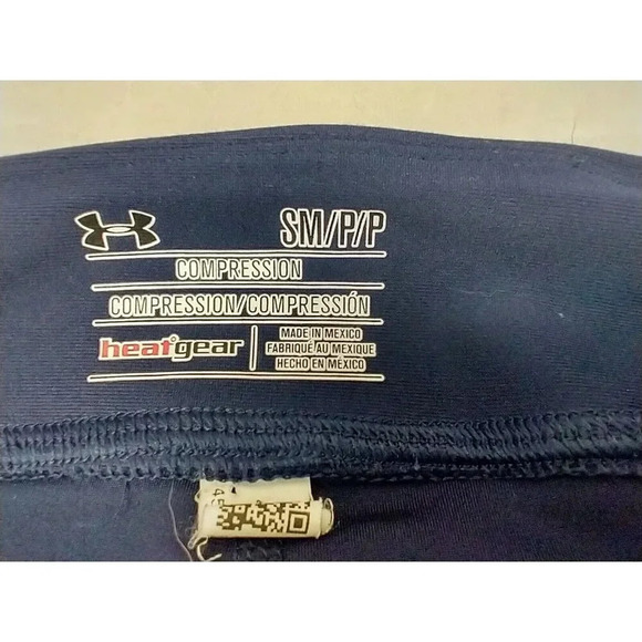 Under Armour Heat Gear Womens Compression Pants Sz Small Navy Stretch Yoga - Picture 5 of 8